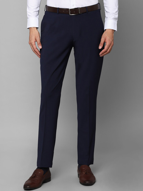 

Louis Philippe Men Navy Blue Pure Cotton Formal Trousers
