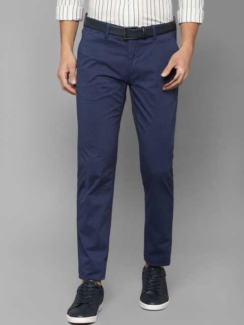 

Louis Philippe Sport Men Navy Blue Checked Slim Fit Trousers