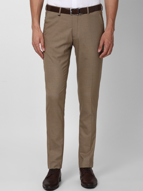 

Van Heusen Men Brown Textured Slim Fit Trousers