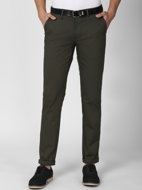 

Van Heusen Men Olive Green Slim Fit Trousers