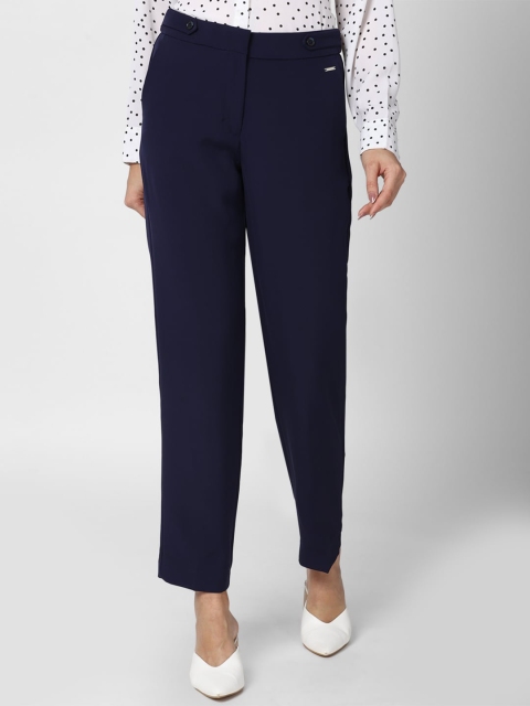 

Van Heusen Woman Women Navy Blue Solid Trousers