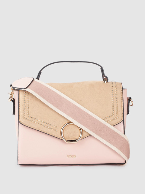 

IYKYK Cream-Coloured Colourblocked Structured Satchel