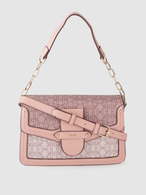

IYKYK Women Peach-Coloured Printed Structured Handheld Bag