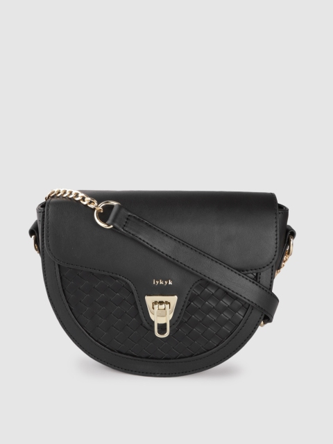 

IYKYK Black Textured Structured Sling Bag