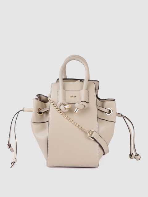 

IYKYK Women Cream-Coloured Bucket Handheld Bag