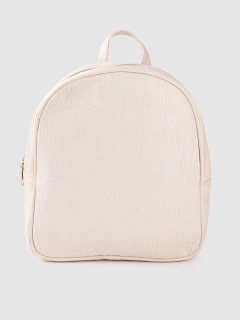 

IYKYK Women Off White Solid Backpack