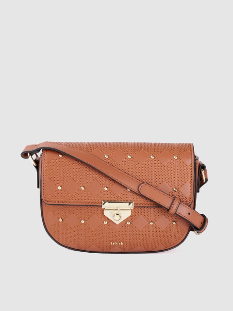 

IYKYK Brown Textured Structured Sling Bag
