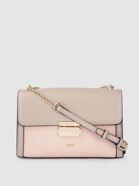 

IYKYK Women Cream-Coloured Colourblocked Structured Sling Bag