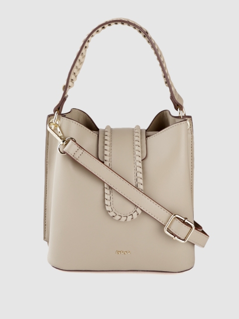 

IYKYK Beige Structured Handheld Bag