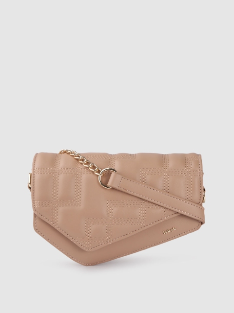 

IYKYK Beige Textured Structured Sling Bag