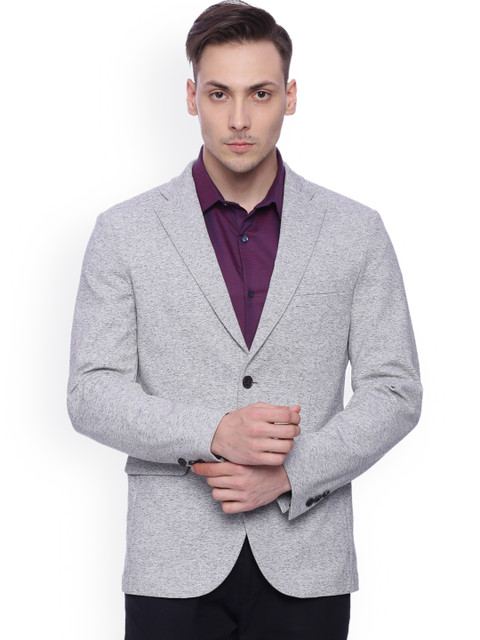 

Basics Grey Comfort Fit Single-Breasted Blazer