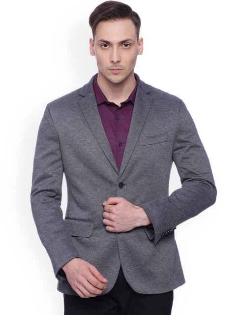 

Basics Grey Comfort Fit Single-Breasted Blazer