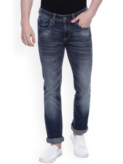 

Basics Men Navy Skinny Fit Low-Rise Stretchable Jeans, Navy blue