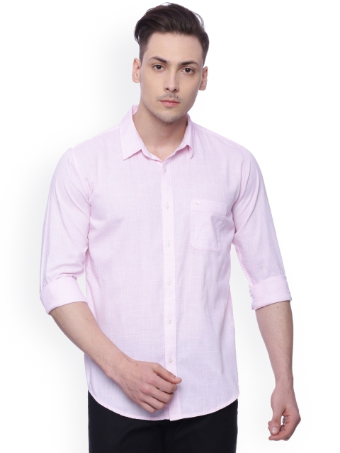 

Basics Men Pink Slim Fit Self-Design Casual Shirt