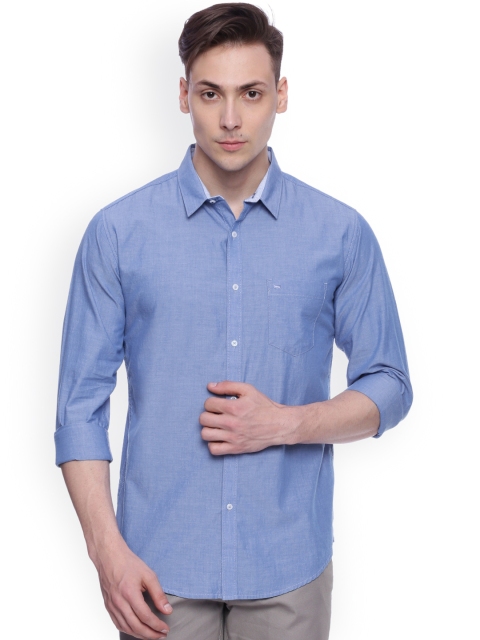 

Basics Men Blue Slim Fit Casual Shirt