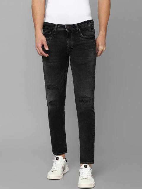 

Louis Philippe Jeans Men Black Low Distress Heavy Fade Jeans