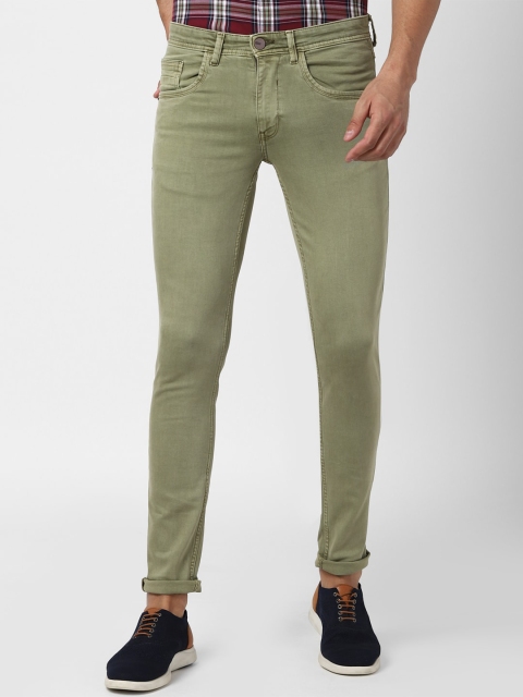 

V Dot Men Olive Green Skinny Fit Jeans