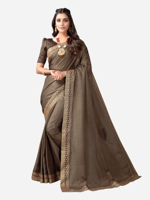 

Satrani Coffee Brown & Golden Saree
