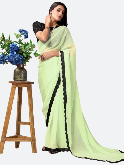 

Satrani Green Embellished Saree