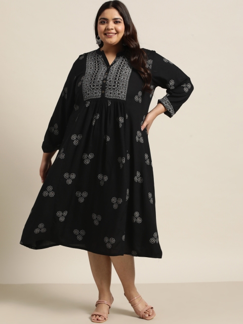 

Juniper Black Ethnic Motifs Midi Dress