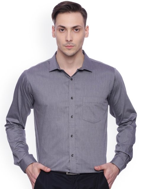 

Basics Men Grey Slim Fit Solid Formal Shirt