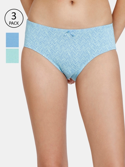 

Zivame Women Pack Of 3 Assorted Pure Cotton Hipster Briefs