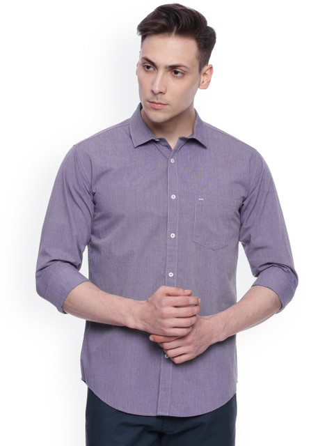 

Basics Men Purple Slim Fit Solid Casual Shirt