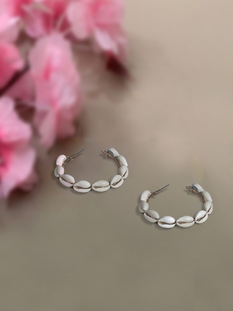 

LYKKEIN White Circular Hoop Earrings
