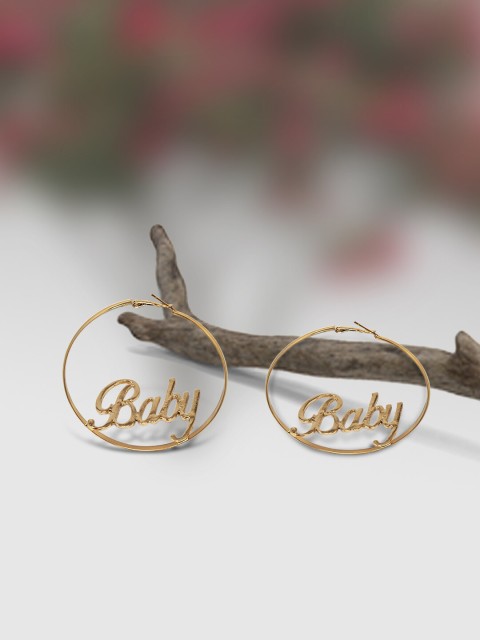 

LYKKEIN Gold-Toned Circular Hoop Earrings