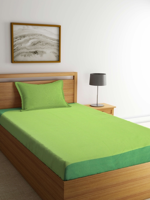 

KLOTTHE Green 300 TC Single Bedsheet with 1 Pillow Covers