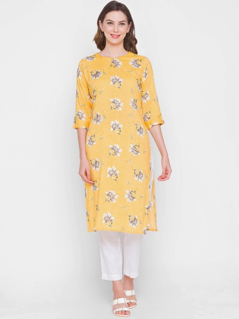 

ZOLA Women Yellow Floral Printed Floral Kurta