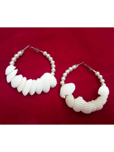 

ANNA CREATIONS White Contemporary Drop Earrings