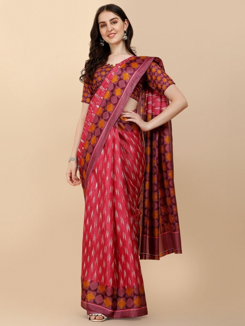 

Sangria Pink & White Silk Cotton Saree