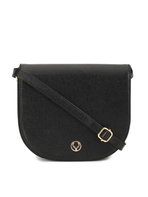 

Allen Solly Black PU Half Moon Sling Bag with Cut Work