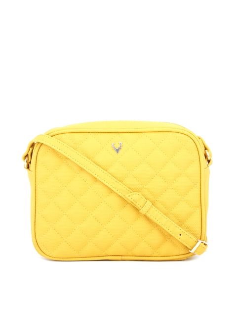 

Allen Solly Woman Yellow Textured Structured Sling Bag