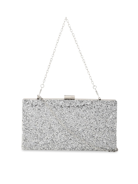

Allen Solly Woman Silver-Toned Embellished PU Structured Shoulder Bag
