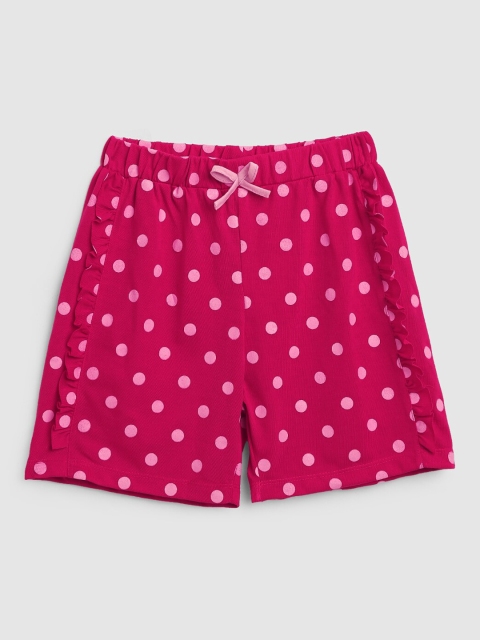 

YK Teen Girls Pink Printed Cotton Shorts