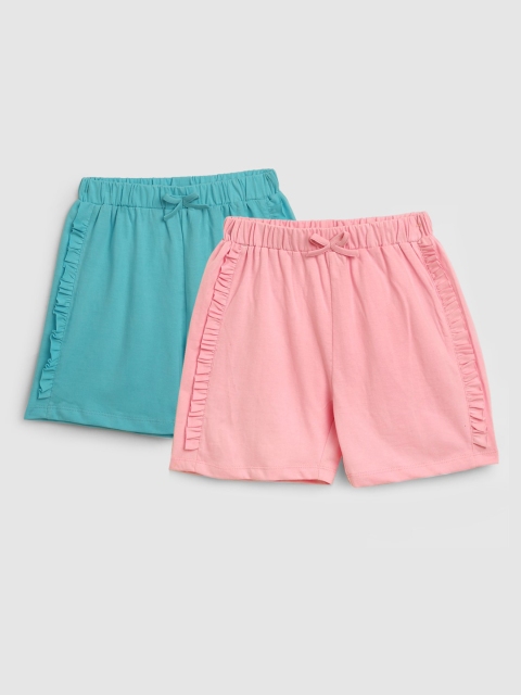 

YK Girls Pack of 2 Pink & Blue Shorts