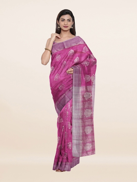 

Pothys Lavender & Silver-Toned Woven Design Zari Jute Silk Saree