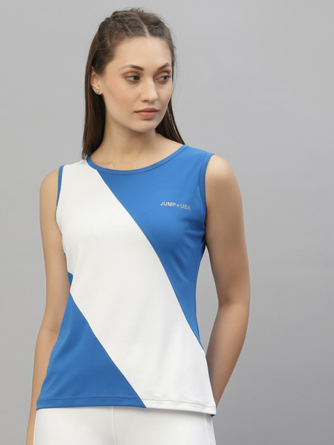 

JUMP USA Women Blue Typography T-shirt