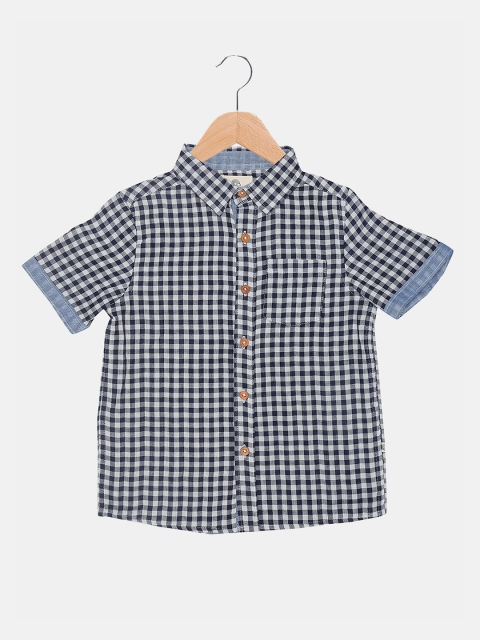 

Biglilpeople Boys Black Gingham Checks Checked Casual Shirt