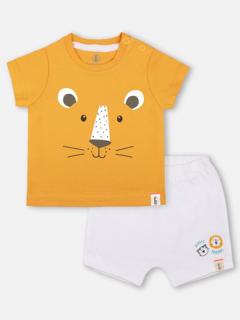 

Babysafe Boys Yellow & White Printed T-shirt with Shorts