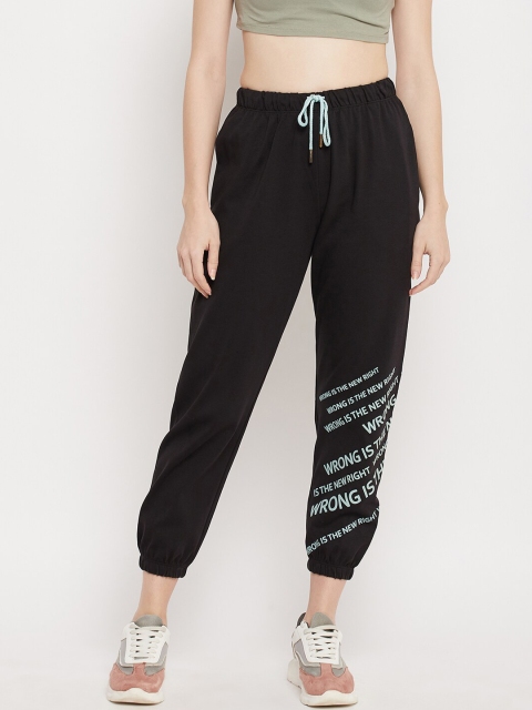 

Madame Women Black Solid Cropped Regular Fit Joggers