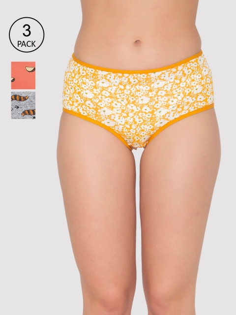 

Clovia Women Pack of 3 Printed Hipster Briefs, Multi