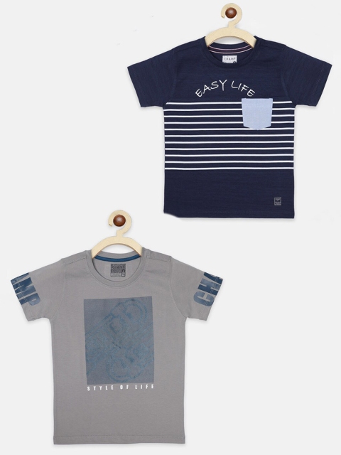 

AXM CHAMP Boys Grey 2 Striped T-shirt