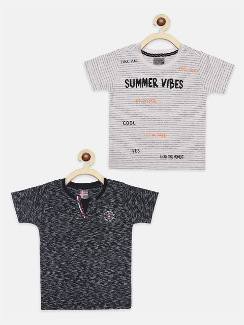 

AXM CHAMP Boys Black 2 Henley Neck T-shirt