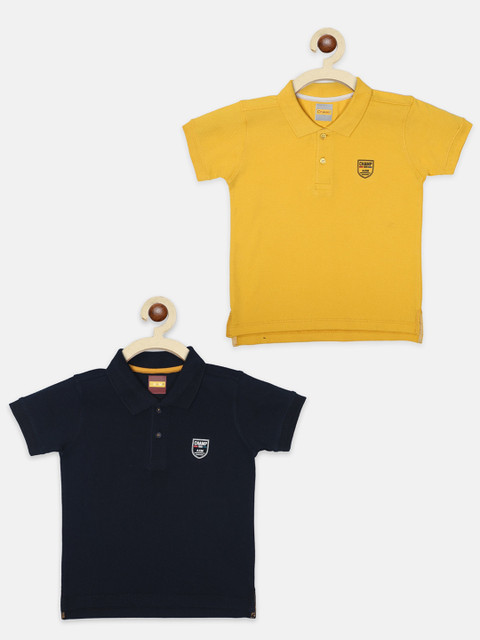 

AXM CHAMP Boys Navy Blue 2 Polo Collar T-shirt