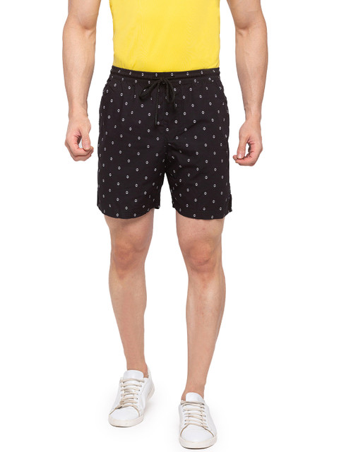 

Status Quo Men Pack of 2 Black Floral Printed Shorts