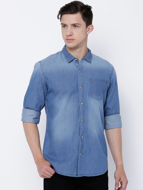

HIGHLANDER Men Blue Slim Fit Denim Casual Shirt