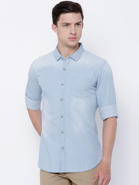

HIGHLANDER Men Blue Slim Fit Solid Casual Shirt